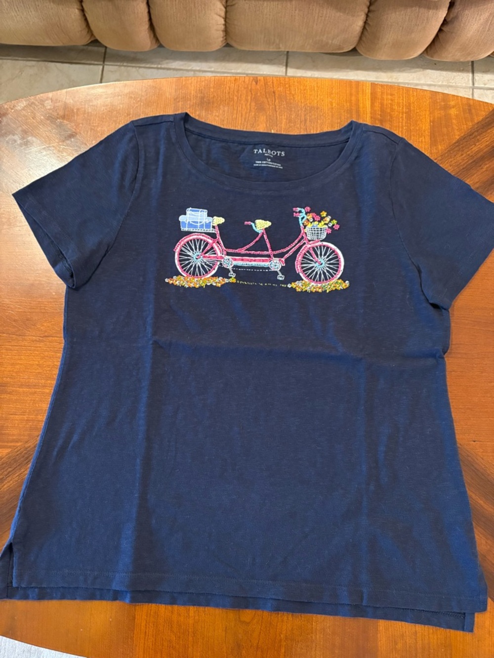 Talbots Women’s Navy Bicycle Graphic Tee - Navy